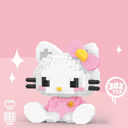 Hello Kitty Building Block Sanrio Anime Figure Kuromi Assembled Toys Decorative Ornament Model My Melody Children'S Puzzle Gifts