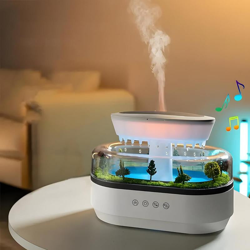 Cloud & Rain Micro Landscape Humidifier, 1 Count Aroma Diffuser with 7 LED Lights, Air Humidifier for Bedroom, Living Room, Office