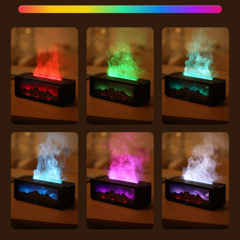 USB Powered Aromatherapy Humidifier, Simulated Fireplace Flame Humidifier, Flame Effect Air Humidifier, Suitable for Room Office, Boyfriend Gift