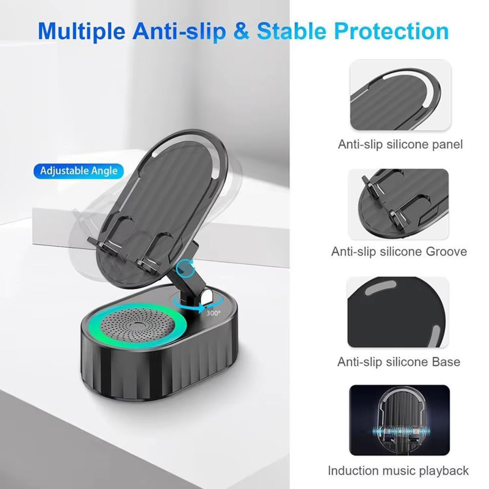 5 in 1 Bluetooth-Compatible Audios Power Banks Bracket Rotating Home Smart Wireless Induction Audio Speaker Phone Stand