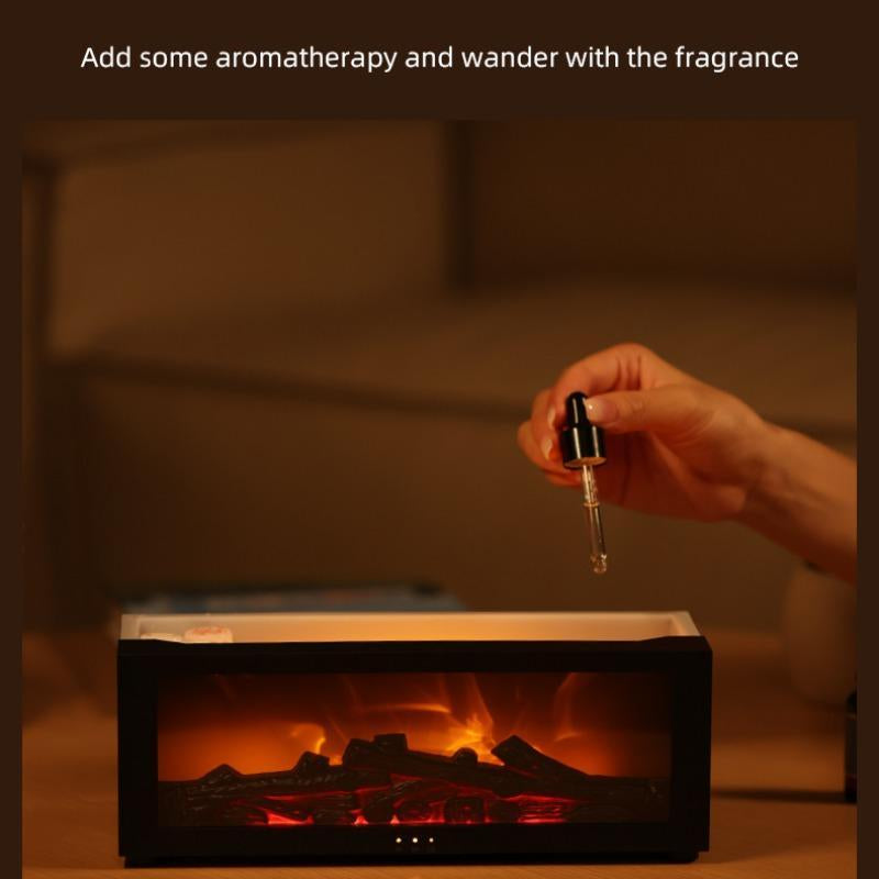 USB Powered Aromatherapy Humidifier, Simulated Fireplace Flame Humidifier, Flame Effect Air Humidifier, Suitable for Room Office, Boyfriend Gift