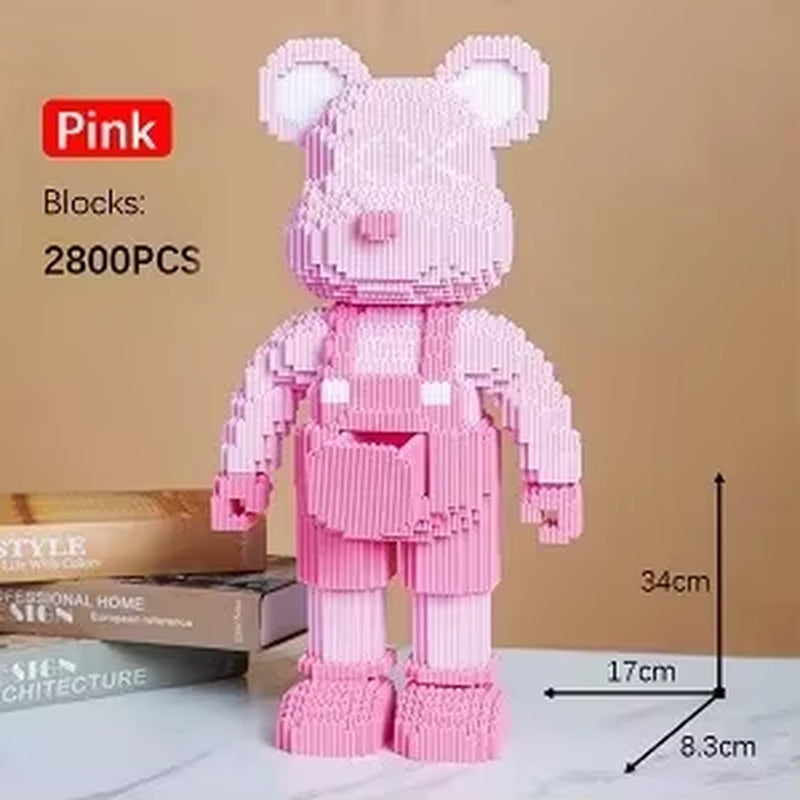 DIY Violent Bear Blocks Set Violent Bear Building Block Assembling 3D Model Assembly Toy Christmas Decoration Children Gifts