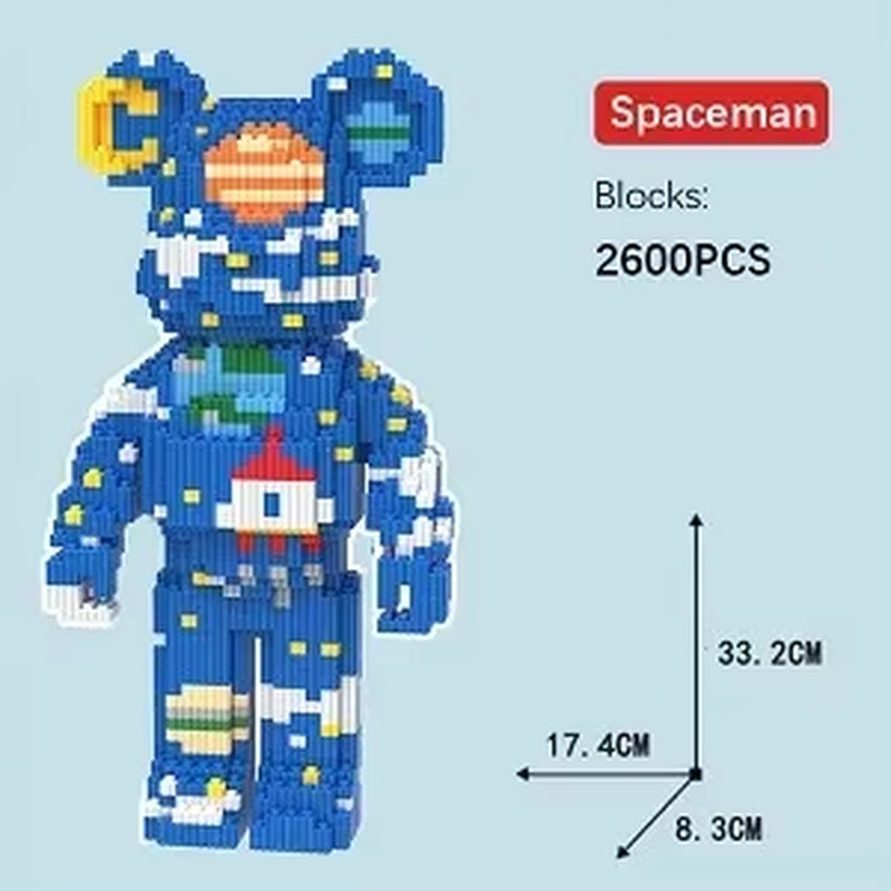 DIY Violent Bear Blocks Set Violent Bear Building Block Assembling 3D Model Assembly Toy Christmas Decoration Children Gifts