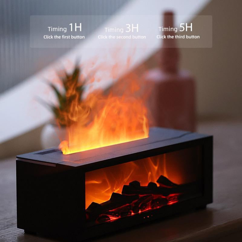 USB Powered Aromatherapy Humidifier, Simulated Fireplace Flame Humidifier, Flame Effect Air Humidifier, Suitable for Room Office, Boyfriend Gift