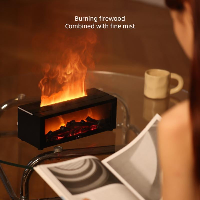 USB Powered Aromatherapy Humidifier, Simulated Fireplace Flame Humidifier, Flame Effect Air Humidifier, Suitable for Room Office, Boyfriend Gift