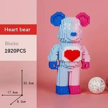 DIY Violent Bear Blocks Set Violent Bear Building Block Assembling 3D Model Assembly Toy Christmas Decoration Children Gifts