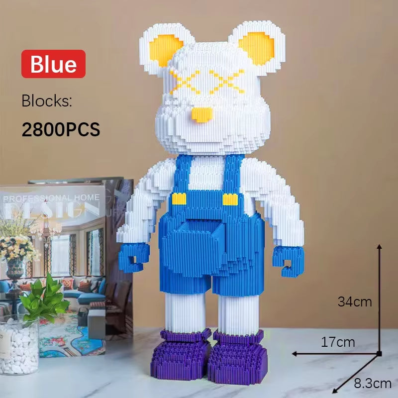 DIY Violent Bear Blocks Set Violent Bear Building Block Assembling 3D Model Assembly Toy Christmas Decoration Children Gifts