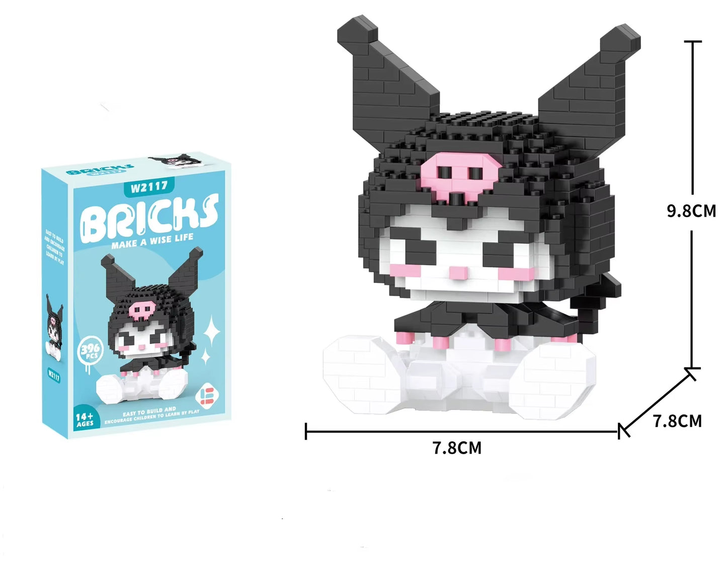 Hello Kitty Building Block Sanrio Anime Figure Kuromi Assembled Toys Decorative Ornament Model My Melody Children'S Puzzle Gifts