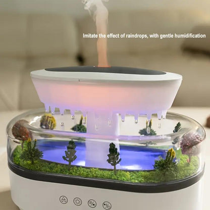 Cloud & Rain Micro Landscape Humidifier, 1 Count Aroma Diffuser with 7 LED Lights, Air Humidifier for Bedroom, Living Room, Office