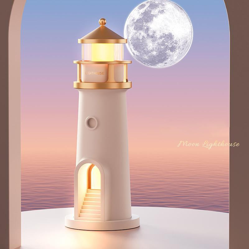 Moonlight Lighthouse Projection Ambient Light, 1 Count Creative Table Lamp, Human Motion Sensor Night Light for Room Decoration, Gift for Friend & Family