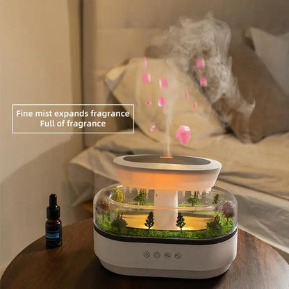 Cloud & Rain Micro Landscape Humidifier, 1 Count Aroma Diffuser with 7 LED Lights, Air Humidifier for Bedroom, Living Room, Office