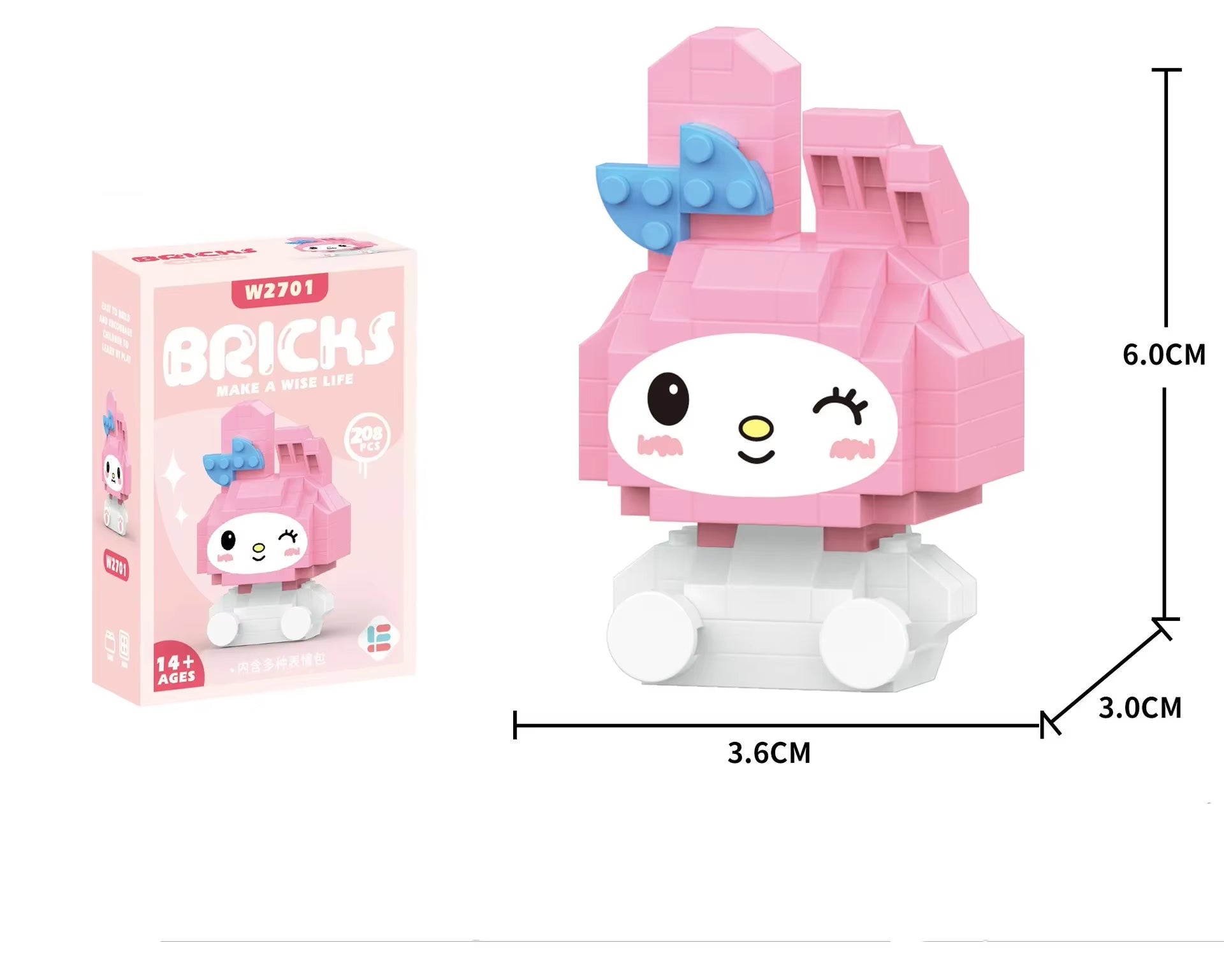 Hello Kitty Building Block Sanrio Anime Figure Kuromi Assembled Toys Decorative Ornament Model My Melody Children'S Puzzle Gifts