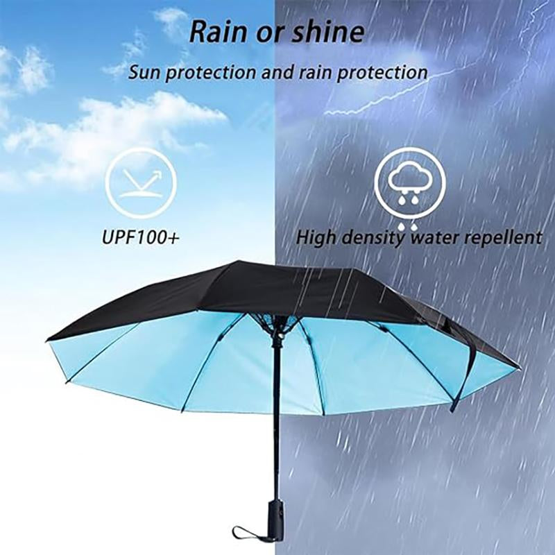 2024 3 in 1 UV Blocking Umbrella with Fan, Lightweight Folding Umbrella with Fan and Mister for Fishing, Golfing, Patio, Sand, and Travel - USB Rechargeable Cover Sun Umbrella Large Umbrella