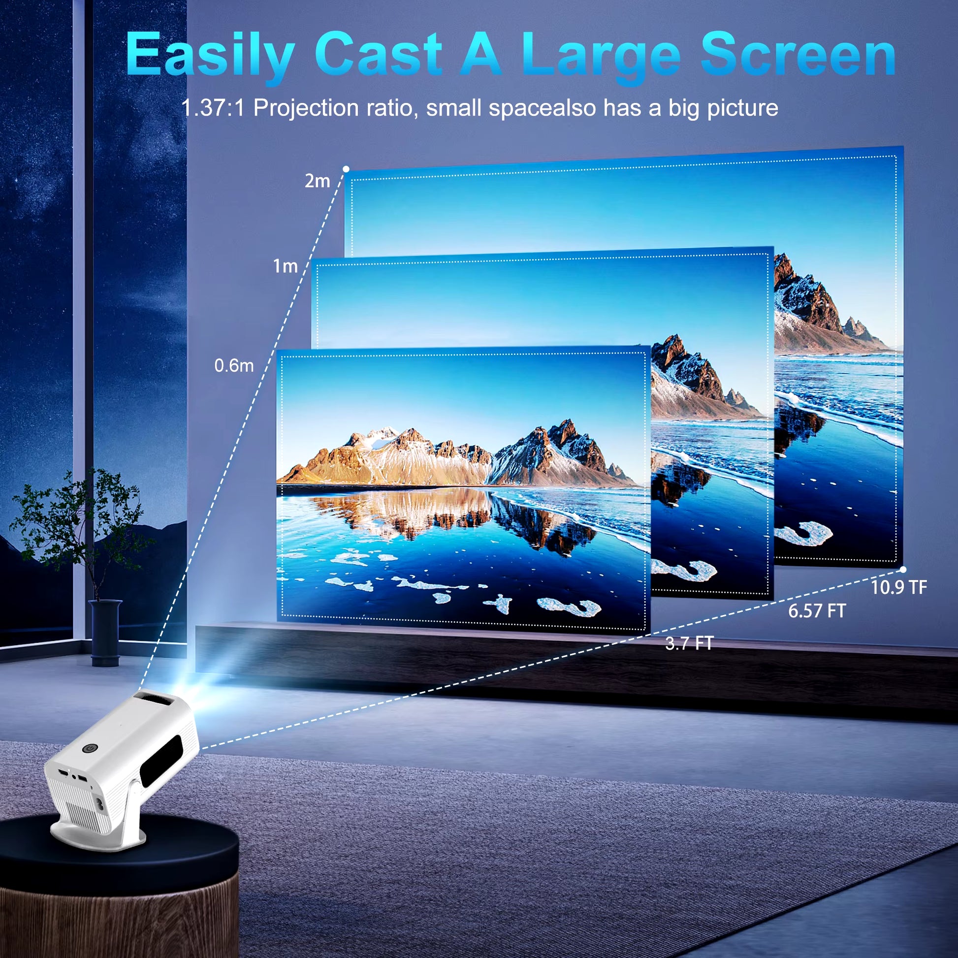 P330 Mini Projetor Android 11 300 ANSI 4K 8K 1080P Wifi6 BT5.0 Home Cinema Portable Projector