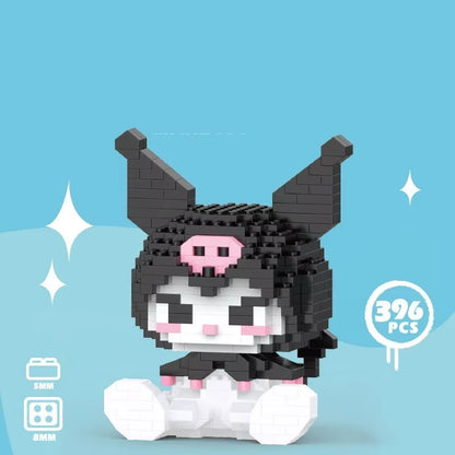 Hello Kitty Building Block Sanrio Anime Figure Kuromi Assembled Toys Decorative Ornament Model My Melody Children'S Puzzle Gifts